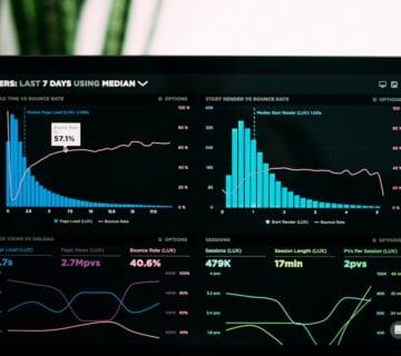 Analytics Dashboard mit Statistiken auf einem Bildschirm